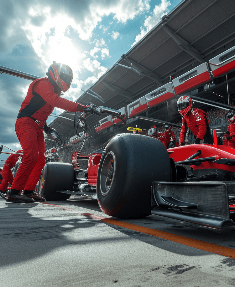 Echipa Ferrari la pit stop